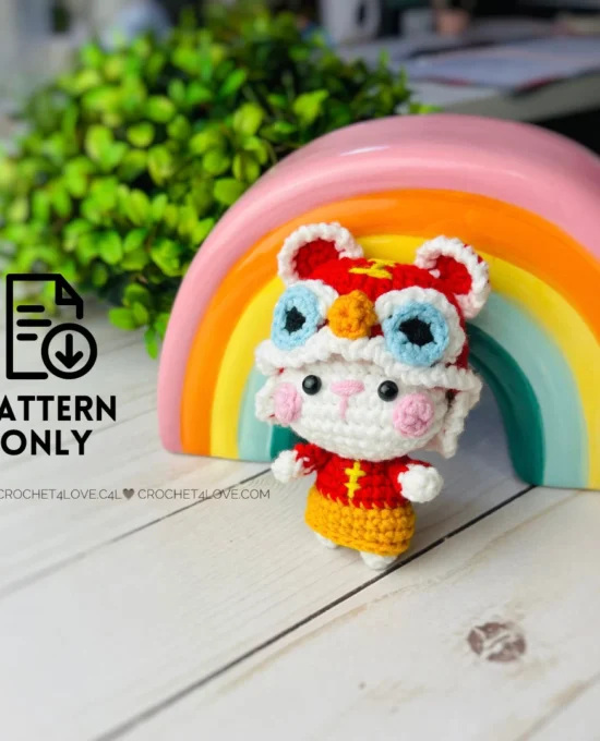 PDF Pattern – Luna Bunny keychain size