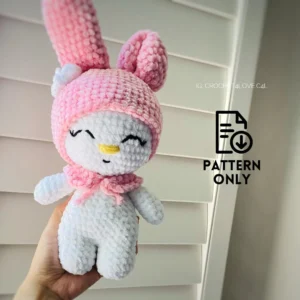 PDF Pattern - Crochet baby pink doll