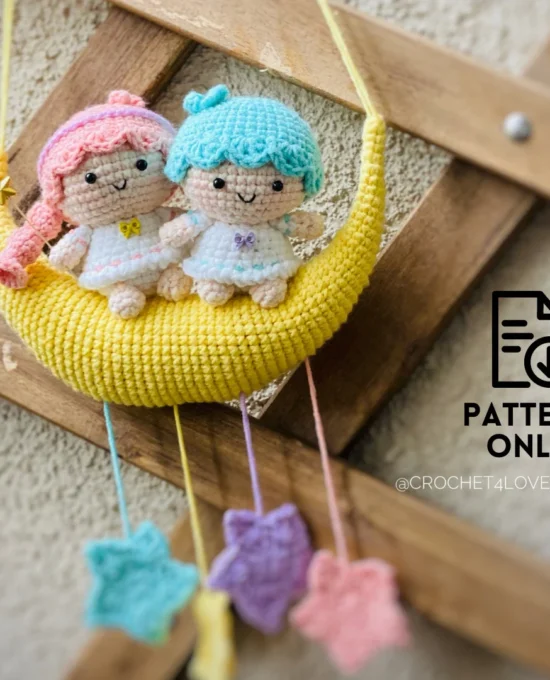 PDF pattern – Little twins moon dolls amigurumi