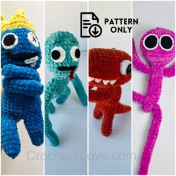 PDF Pattern - Set 4 Roblox Rainbow Friends (Blue, Green, Orange, Purple)