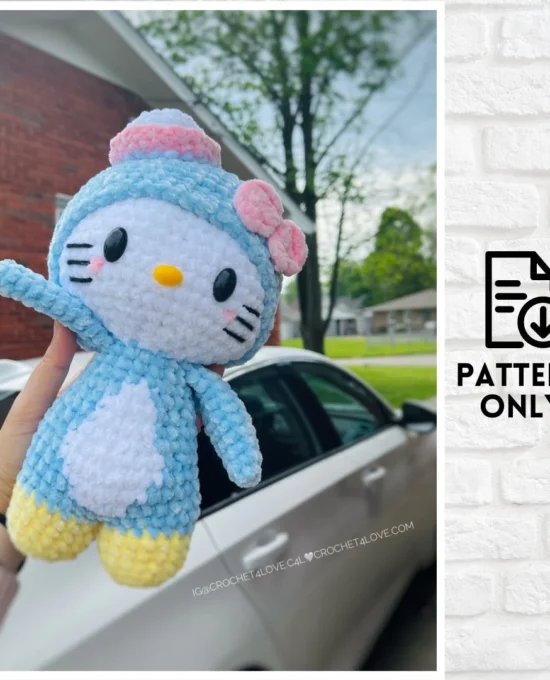 PDF pattern – Cutie kitty penguin doll toy