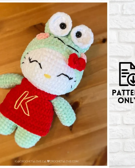 PDF pattern – crochet Frog Cat amigurumi doll toy